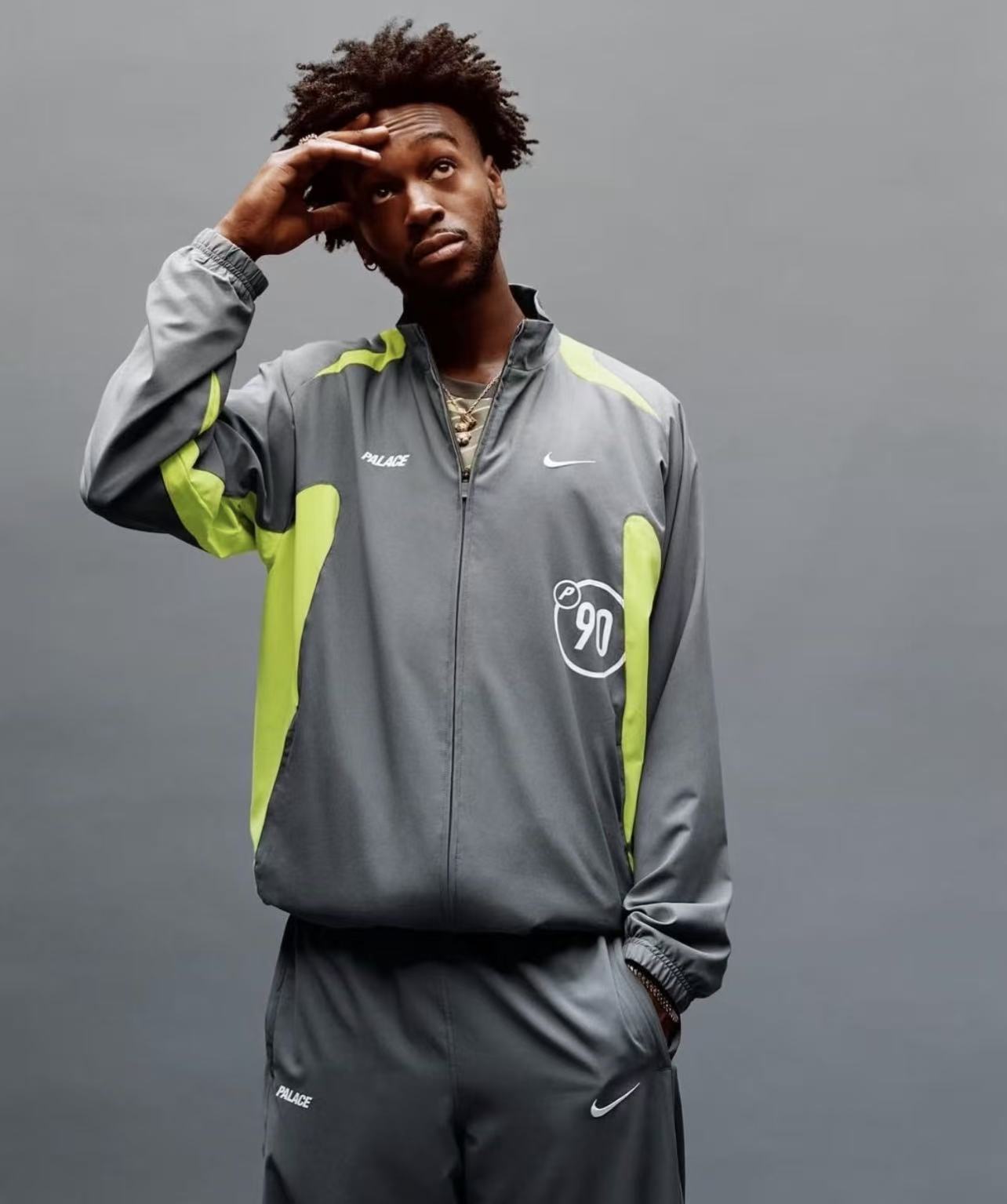 【2fz1】 联名款！情侣羔品质拼接运动休闲长裤+拉链夹克套装！！