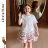 littletime法式甜美风白色圆领短袖T恤女童水晶珠子装饰上衣 商品缩略图4