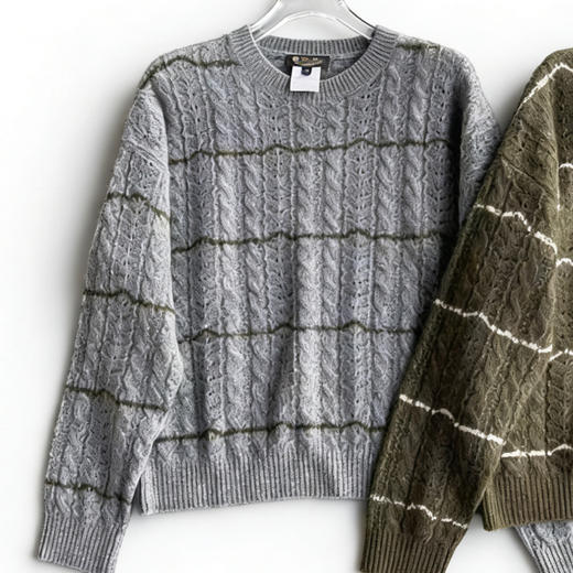 圆领衫。 灰色。绿色 商品图4