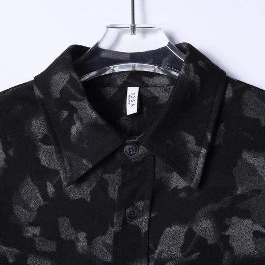 SDSA男装2026新款高贵轻奢美式休闲撞色印花长袖衬衫百搭通勤衬衣 商品图1