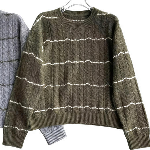 圆领衫。 灰色。绿色 商品图3