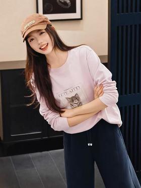 美洋同款萌萌哒温柔超显白萌喵喵纯棉T