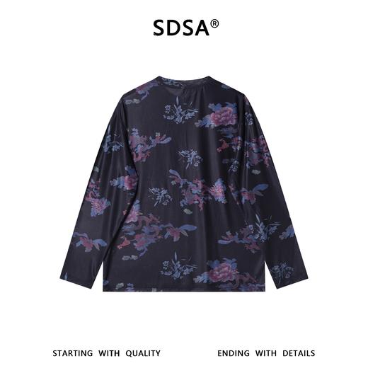 26T117SDSA男装2026新款高贵轻奢时尚简约撞色花卉设计圆领长袖T恤百搭 商品图5