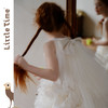 littletime26春夏女童公主婚纱挂脖网纱连衣裙白色立体花朵蛋糕裙 商品缩略图4
