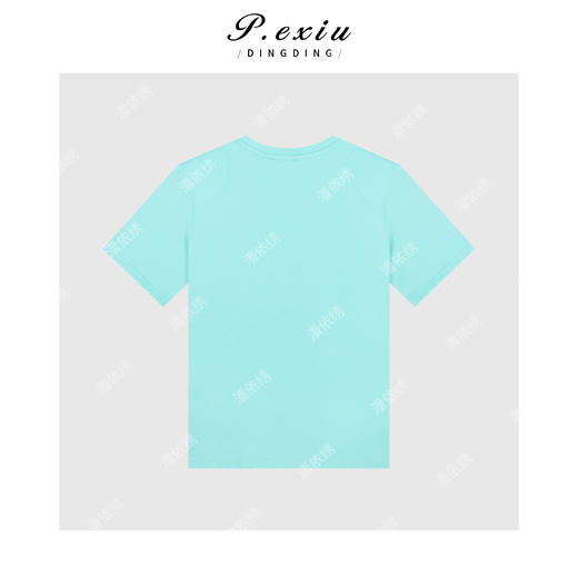 03-2潘依绣丁丁宠粉带垫肩短袖圆领字母T恤Q39011 商品图1