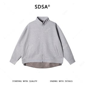 SDSA男装2026新款高贵轻奢高街重磅拼接拉链立领夹克外套百搭宽松
