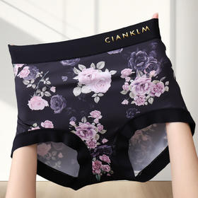 雀说 【5条】含桑蚕丝内裤女冰丝轻薄高腰收腹印花短裤6652