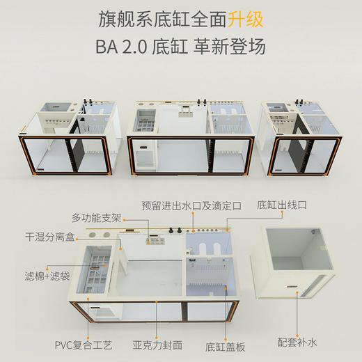 韵海新款旗舰系列BA2.0 CR/TR EXP 60 90 120 海缸超白海水珊瑚缸 商品图2