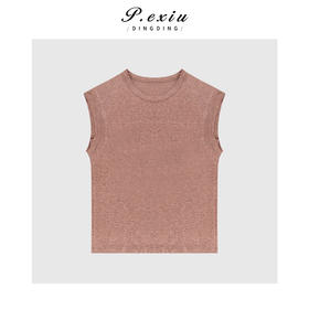 03-2潘依绣丁丁宠粉韩系简约无袖圆领T恤Q37511