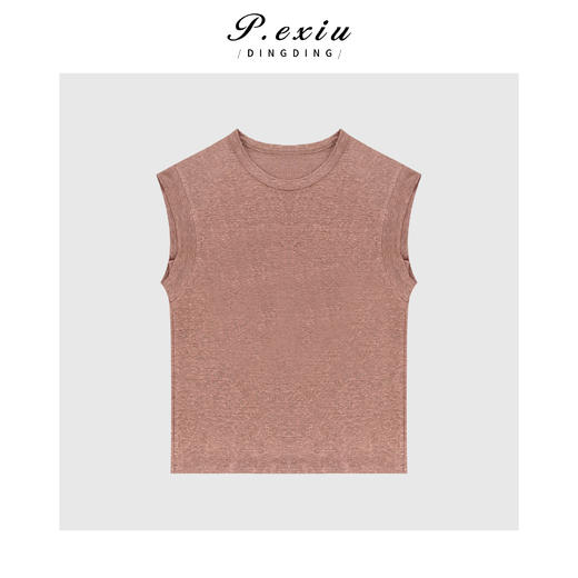 03-2潘依绣丁丁宠粉韩系简约无袖圆领T恤Q37511 商品图0