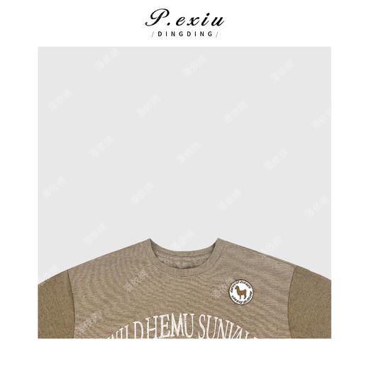 03-2潘依绣丁丁宠粉减龄动物场景撞色印花圆领短袖T恤Q79433 商品图2