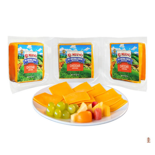MM 山姆 Rumiano 新加坡进口 橙色车达奶酪片 227g*3 商品图0
