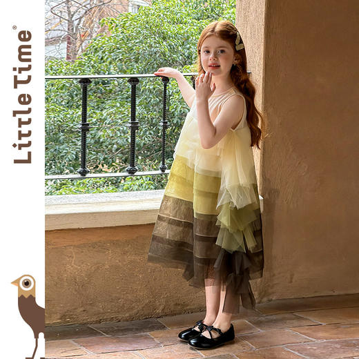 littletime女童网纱蛋糕连衣裙夏季渐变色公主裙生日礼服蓬蓬裙 商品图1