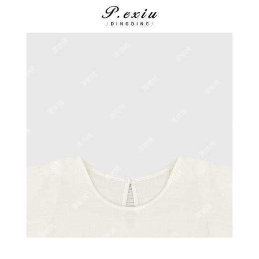03-2潘依绣丁丁宠粉简约百搭肌理感小飞袖T恤Q38766 商品图2