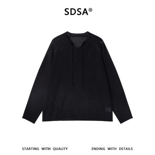 SDSA男装2026新款高贵轻奢简约时尚半开抽绳领针织衫百搭慵懒风 商品图0
