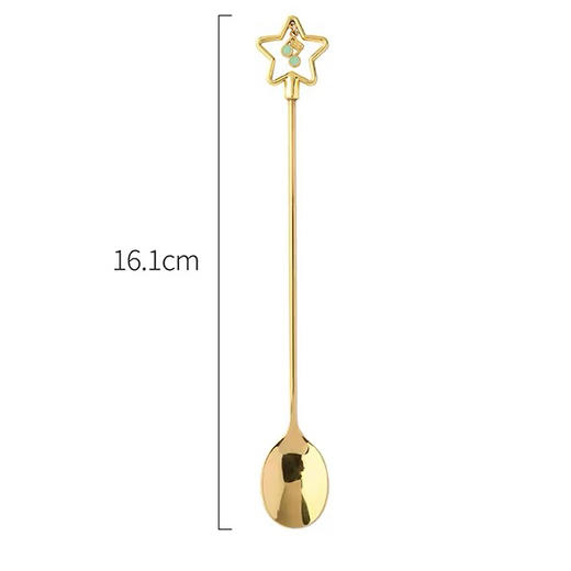 物爱优品304五角星吊坠勺叉钛金混色单支 商品图1