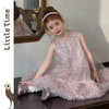 littletime亮片蝴蝶结网纱连衣裙女童公主裙粉色蓬蓬礼服背心裙 商品缩略图0