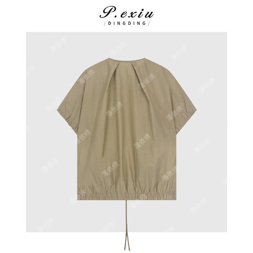 03-2潘依绣丁丁宠粉复古圆领拉链短袖上衣Q6782 商品图1