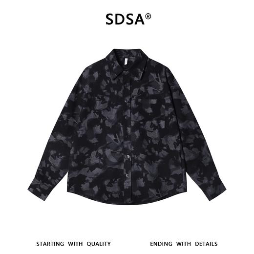 SDSA男装2026新款高贵轻奢美式休闲撞色印花长袖衬衫百搭通勤衬衣 商品图0