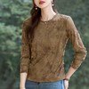 百媚生 印提花春秋长袖T恤女士内搭可外穿打底衫XS82610059 商品缩略图3