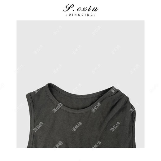 03-2潘依绣丁丁宠粉松弛感不规则褶皱圆领无袖背心Q3364 商品图2