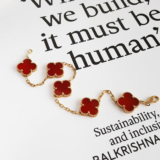 【天然正品】AU750黄金经典时尚高定定制款红五花手链 15.0*13.2*2.6MM（皆取最大值）20CM 280226NJS14 商品图3