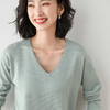 【拍2件一起付款！79元买1送1 卷边圆领V领针织衫】早秋新款卷边圆V领 宽松洋气针织衫 减龄显瘦打底衫 商品缩略图10