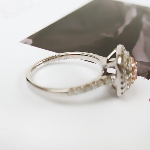 【天然正品】AU750白金经典时尚垫型0.179克拉钻石戒指13号（戒圈可改）110226TJ03 商品图5