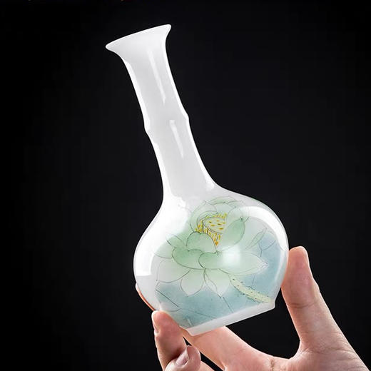 聚德冰种手绘小花插花瓶 商品图4