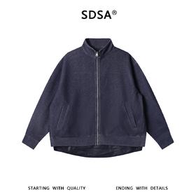 SDSA男装2026新款高贵轻奢高街重磅拼接拉链立领夹克外套百搭宽松