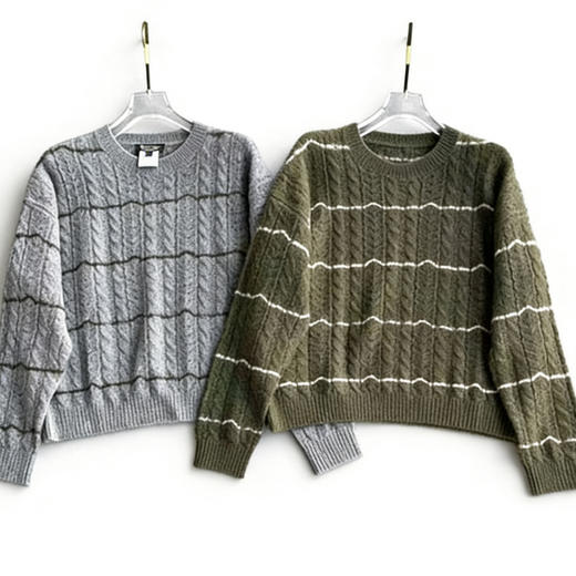 圆领衫。 灰色。绿色 商品图0