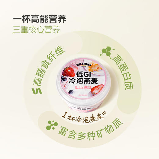 聚便利 X 山姆 WILLIAMS TOWN低GI冷泡燕麦 尝鲜分装 40g/碗 商品图2