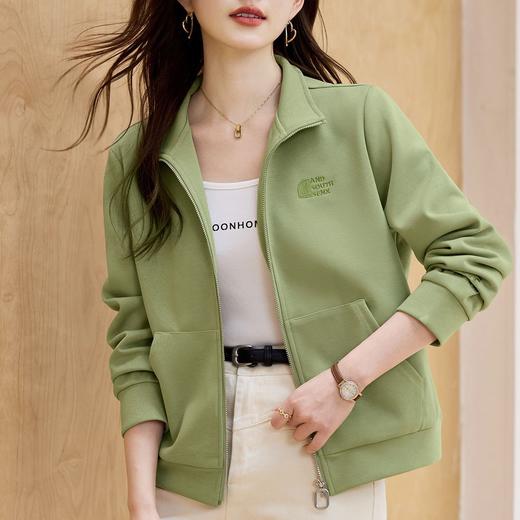 百媚生 立领短款拉链外套休闲开衫卫衣XS82610038 商品图0