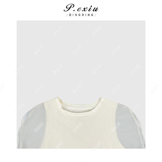 03-2潘依绣丁丁宠粉法式优雅假两件花苞无袖上衣Q5651 商品图2