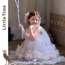 littletime女童梦幻公主风无袖网纱连衣裙超仙蓬蓬蛋糕裙演出服