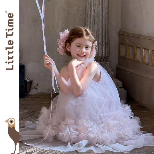 littletime女童梦幻公主风无袖网纱连衣裙超仙蓬蓬蛋糕裙演出服 商品图0