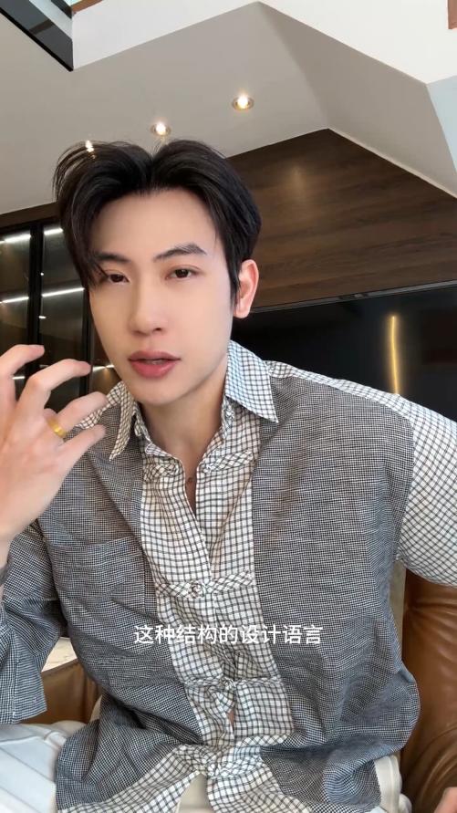 2638SDSA男装2026新款高贵轻奢小众设计感拼接格纹衬衫新中式盘扣百搭 商品图0