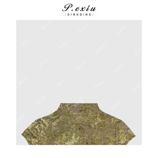 03-2潘依绣丁丁宠粉时尚洋气丝绒修身显瘦短袖T恤Q55687 商品图2