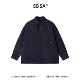 SDSA男装2026新款高贵轻奢美式复古衬衫夹克外套百搭宽松格纹上衣