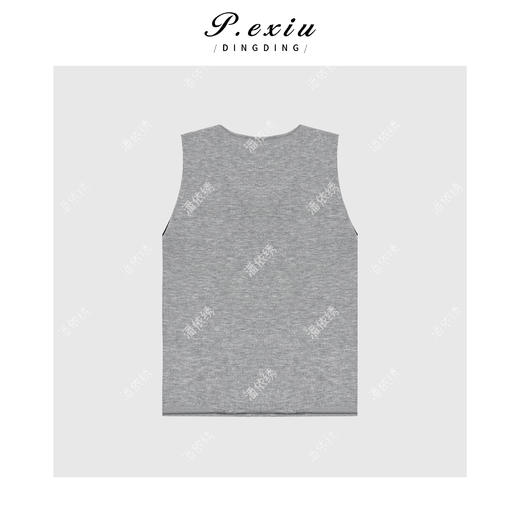 03-2潘依绣丁丁宠粉PanYiXiu/潘依绣【蓝调往事】桑蚕丝羊毛超细柔软AB面针织背心C027 商品图2