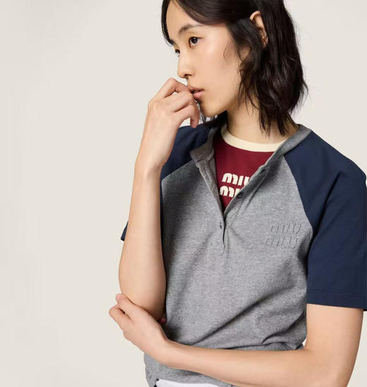 【edj1】早春学院风女士时尚休闲撞色短袖T恤！！ 商品图0