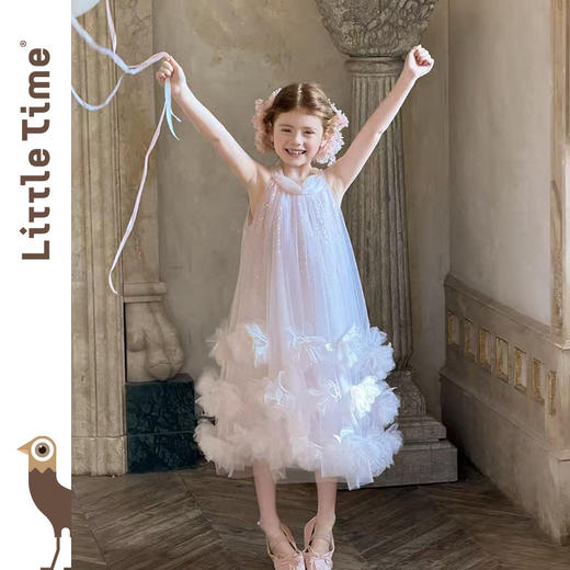 littletime女童梦幻公主风无袖网纱连衣裙超仙蓬蓬蛋糕裙演出服 商品图2