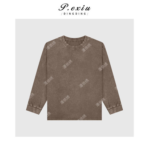 03-2潘依绣丁丁宠粉美式简约炒色做旧长袖上衣 G9080 商品图2