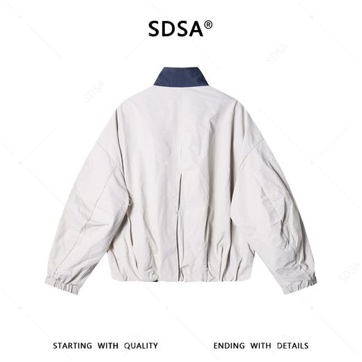SDSA男装2026新款高贵轻奢美式简约撞色拼接立领夹克外套百搭宽松 商品图4