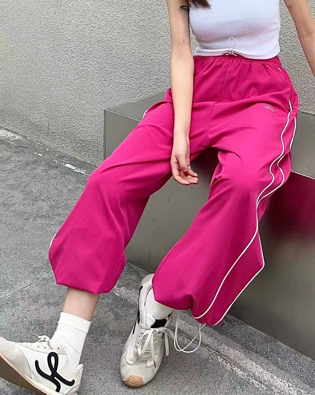 【9hd1】女士多配色运动休闲宽松长裤！！