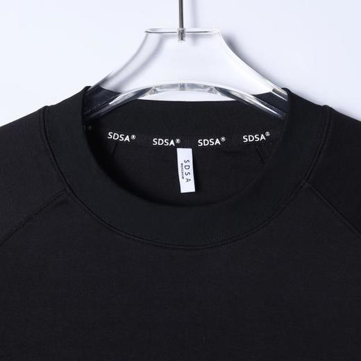 SDSA男装2026新款高贵轻奢前下摆开衩宽松圆领长袖T恤纯色百搭 商品图1