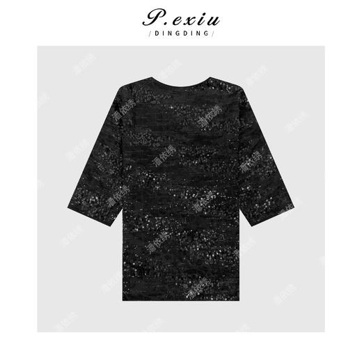 03-2潘依绣丁丁宠粉重工亮片高级感气质短袖上衣 Q17181 商品图1