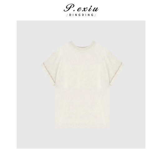 03-2潘依绣丁丁宠粉高级极简镂空短袖圆领T恤Q2503 商品图0