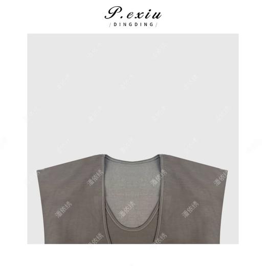 03-2潘依绣丁丁宠粉复古松弛感假两拉条无袖T恤Q5961 商品图2