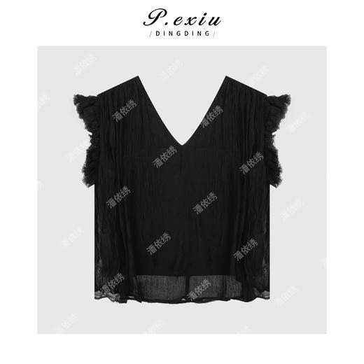 03-2潘依绣丁丁宠粉法式前后V领小飞袖背心Q38999 商品图1